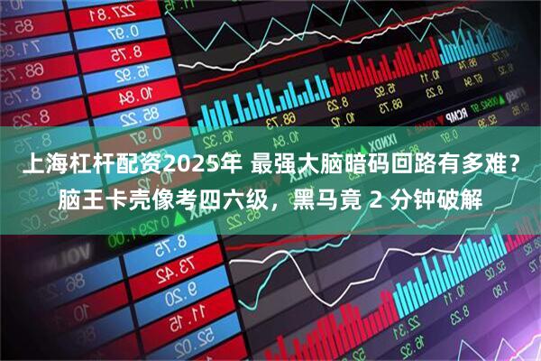 上海杠杆配资2025年 最强大脑暗码回路有多难？脑王卡壳像考四六级，黑马竟 2 分钟破解